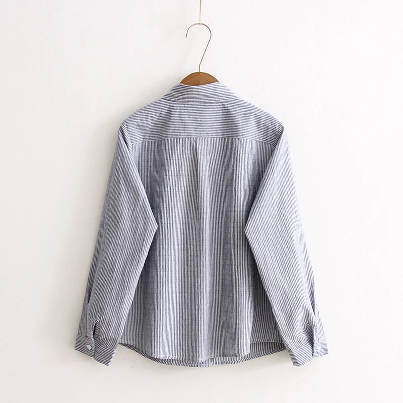 Японская осень новый карманный собака кость полосатый котенок полоса рубашка