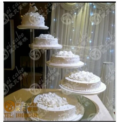 5 tier Свадебное украшение/4 уровня красивый высокий прозрачный съемный дешевый акриловый свадебный торт стенд - Цвет: 5 tier