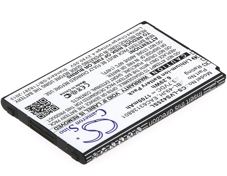 BL 49JH батареи Cameron Sino 1700mAh для LG K120 K120E K121 K130 K130E K3 K4 L43AL L44VL LS450 Optimus Zone 3 Rebel 4G VS425|cameron