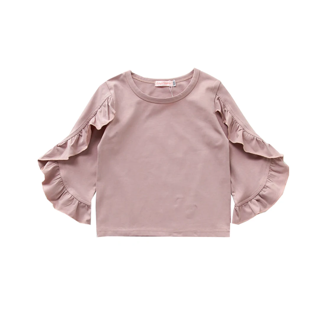 Весенняя одежда для малышей Детская футболка маленьких девочек топы блузка