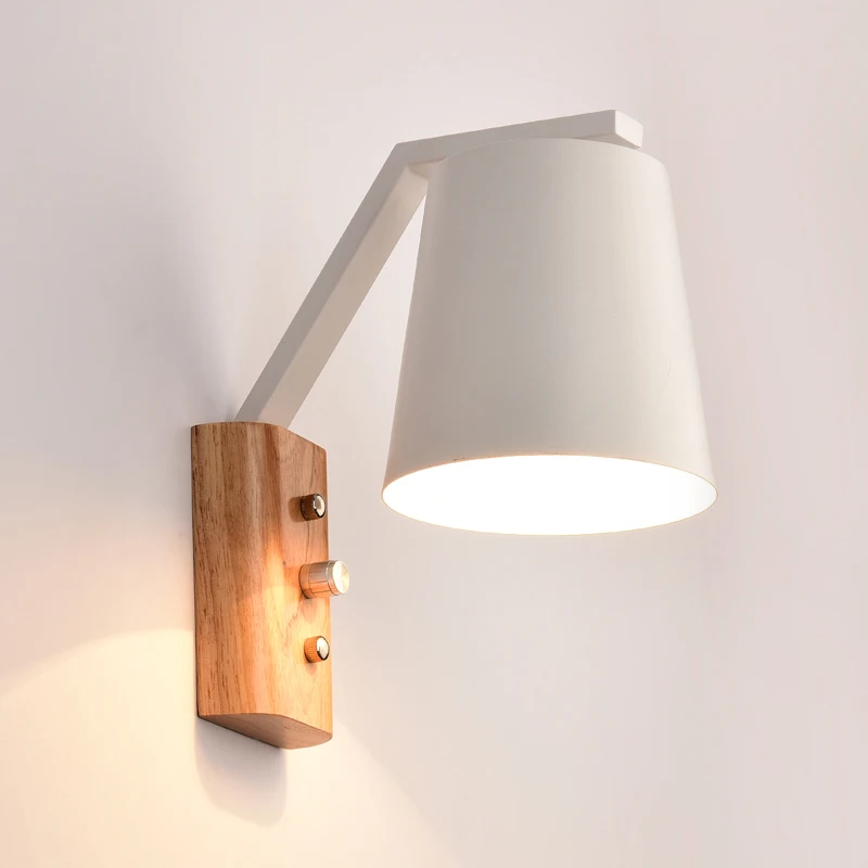 

Modern Japan Wooden Iron Wall Lamps Sconces Living Room E27 Restaurant Bedroom Decorative Wall Lights Lamparas Fixture
