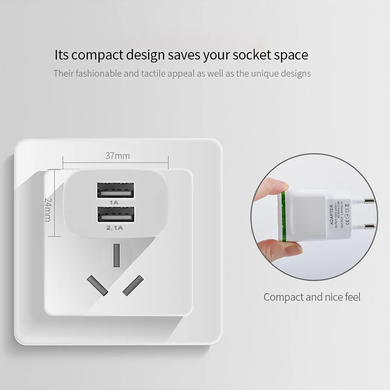 USB зарядное устройство со светодиодной подсветкой 5 В 2 А|phone wall charger 2a|usb 5v 2a chargermicro