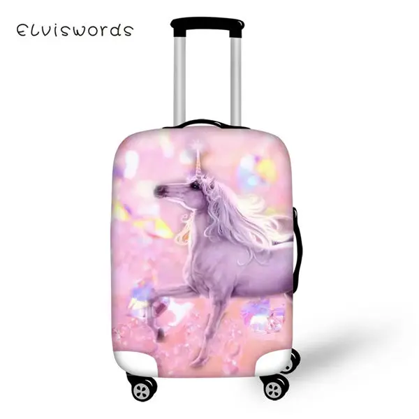 CDWX2624LMS ELVISWORDS мультяшный защитный чехол для чемодана с рисунком радужной лошади эластичный Пыленепроницаемый Чехол водонепроницаемые аксессуары для багажа - Цвет: CDWX2624LMS