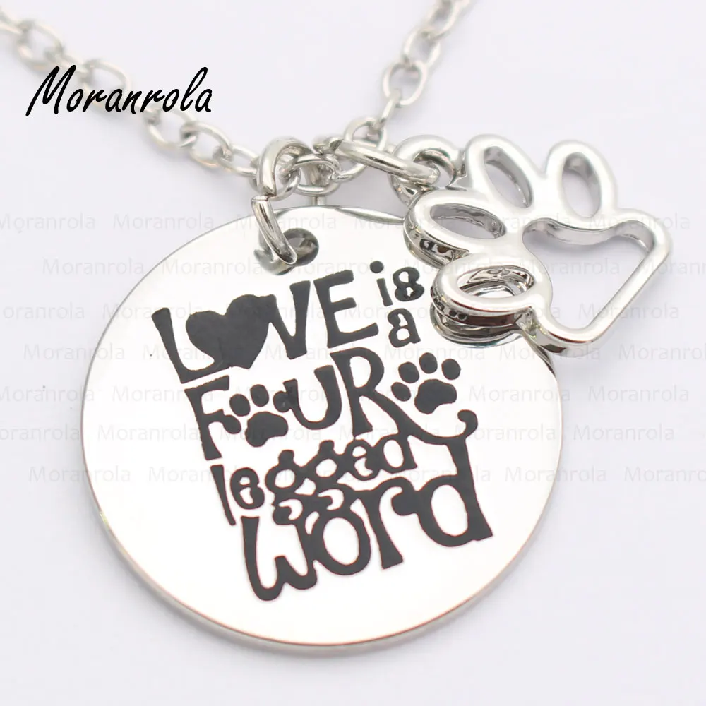 Новое поступление &quotLove is a four Legged Word&quot медное ожерелье брелок Очаровательное для