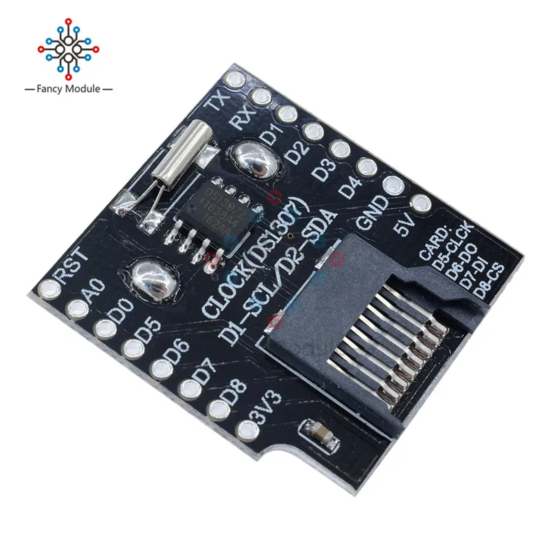 RTC DS1307 с Micro SD для WeMos D1 мини-регистратор данных DataLog щит набором штырьков Arduino Raspberry