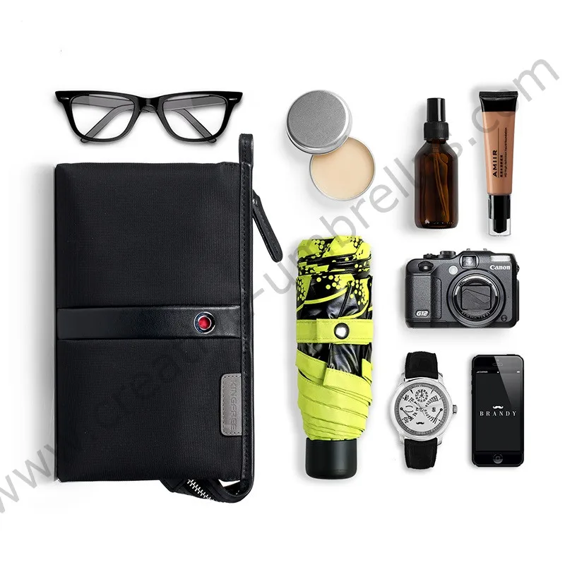 (3 шт./лот) пятислойный Зонт с черным покрытием алюминиевый Суперлегкий из