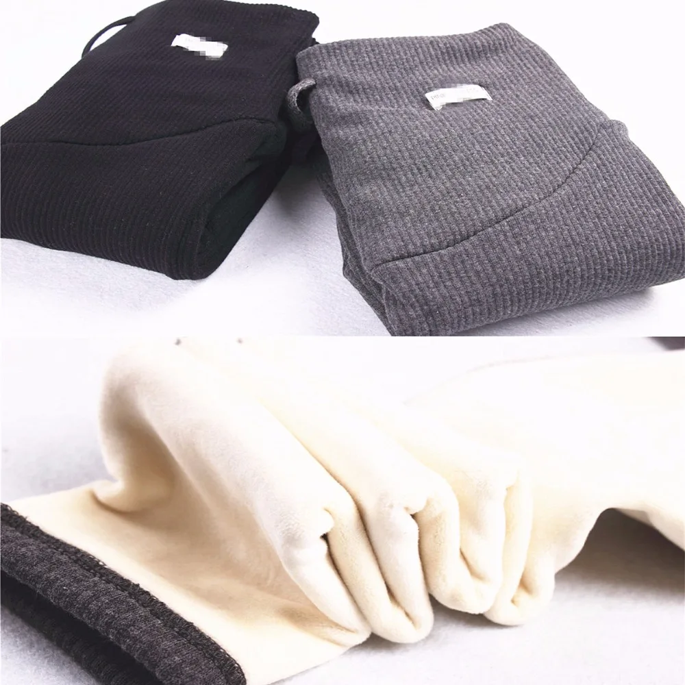 Двойной слой! беременные Женщины Леггинсы нить хлопок теплый плюс бархат толстые