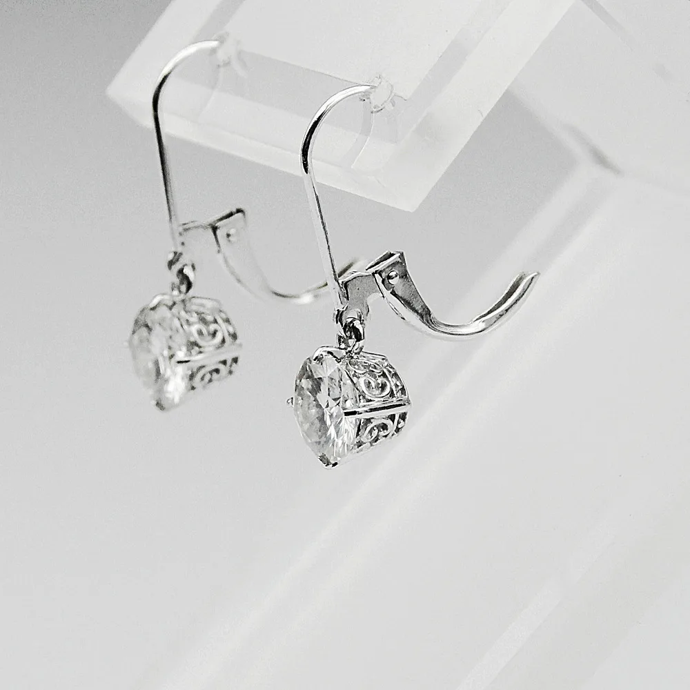 Женские винтажные серьги косынки LASAMERO сережки из белого золота 14 к 1 6 CTW