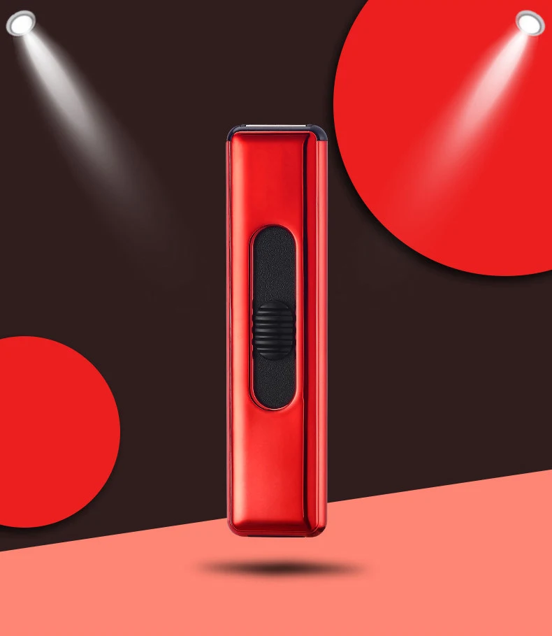 Tunsten турбо USB Зажигалка для сигарет курить тонкий размер с Usb зарядкой Электрический подарок для друга - Цвет: red
