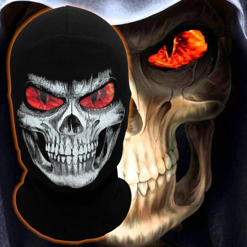 Grim Reaper ажурная маска пламя глаза Скелет Череп зимняя Балаклава Призрак теплые