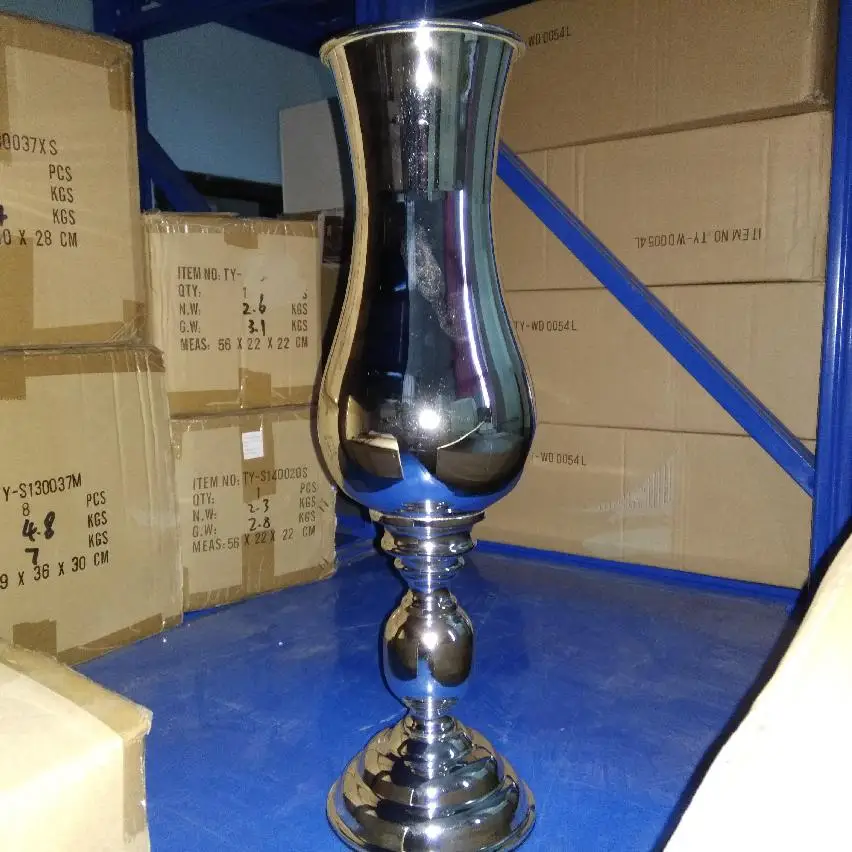 Потрясающие серебряные металлические вазы для цветов украшение свадьбы