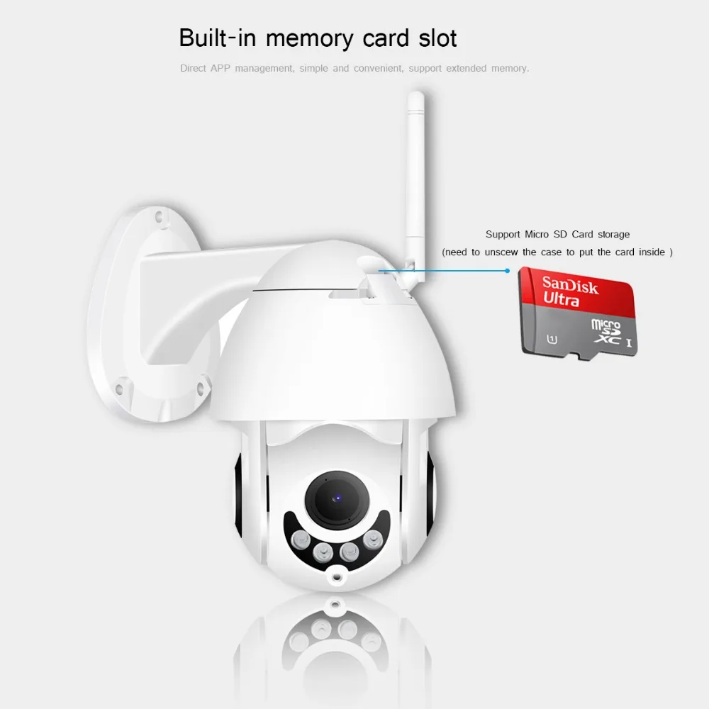 Besder Pan/Tilt беспроводная ip-камера 1080P Мини уличная купольная камера Wi-Fi Проводная двухсторонняя аудио sd-карта слот ONVIF Камера Безопасности s