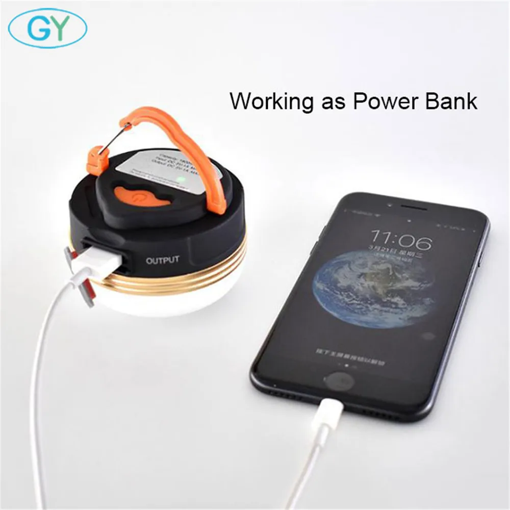 Светодиодный фонарь с зарядкой от аккумулятора или USB, светодиодный фонарь для кемпинга, светильник с магнитом, подвесной или магнитный светодиодный аварийный светильник