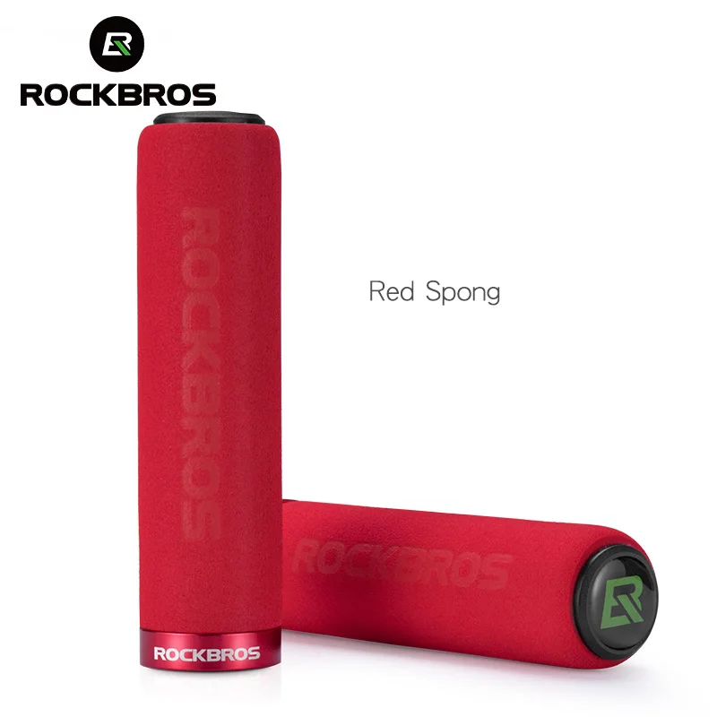 Red Spong ROCKBROS ухваты Сверхлегкий для езды на велосипеде, MTB велосипед силиконовый/губка Материал руль Анти-занос, удар-поглощая деталь для велосипеда - Цвет: Red Spong