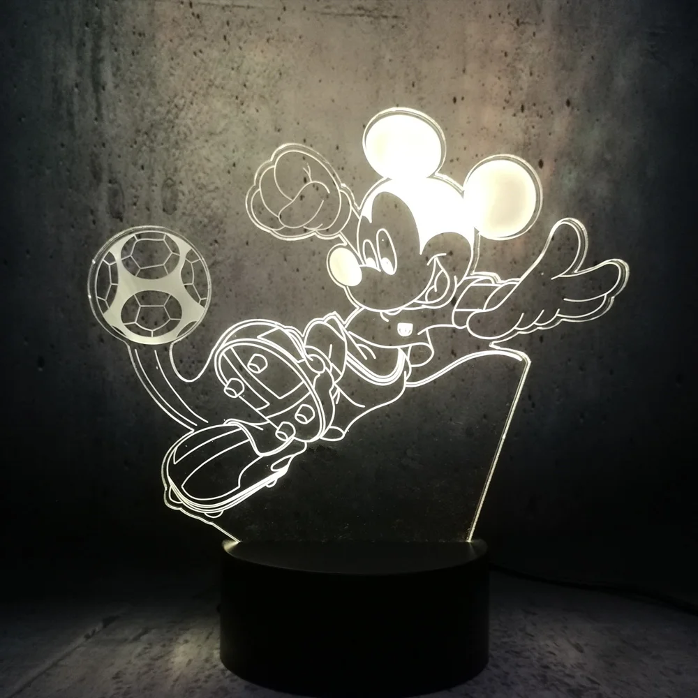 Светодиодные лампы 3D led ночник Микки игра Футбол Подарок на день рождения стол