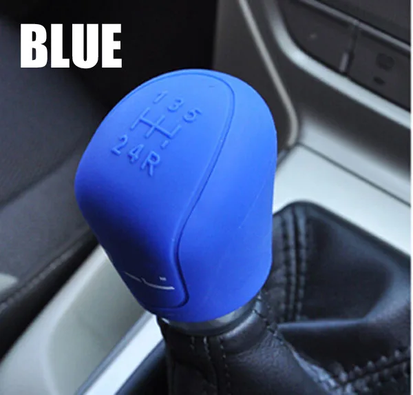 Blue Подходит для Ford Focus 2 3 MK2 MK3 Fiesta рукоятка рычага переключения передач силиконовый чехол для кожи 2009 2010 2011 2012 2013 - Название цвета: Blue
