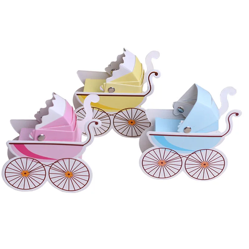 OURDECOK 10 шт. Бумага коробки конфеты в форме Коляски Baby Shower Дети пользу День рождения