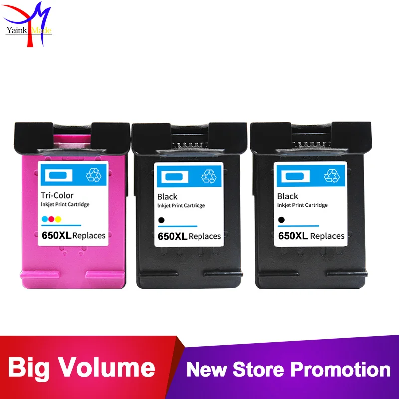 

2BK+1TRI-COLORS Compatible for HP 650 XL for HP Deskjet Ink Advantage 1015 1515 2515 2545 2645 3515 3545 4515 4645 650xl PRINTER
