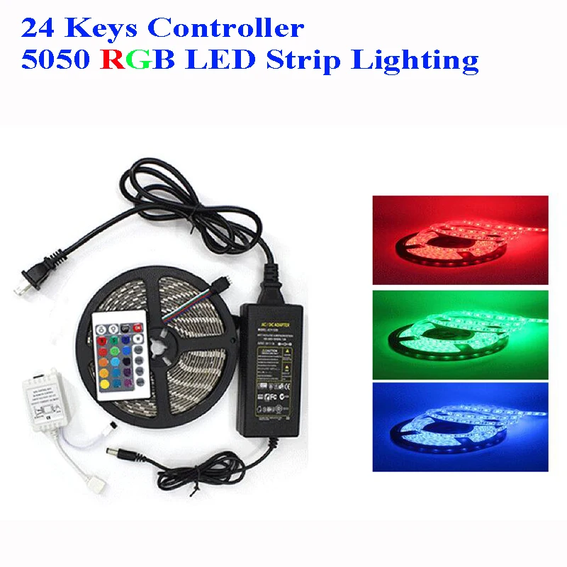 Водонепроницаемая светодиодная лента RGB 5 м 300 светодиодов 72 Вт гибсветильник 5050 12