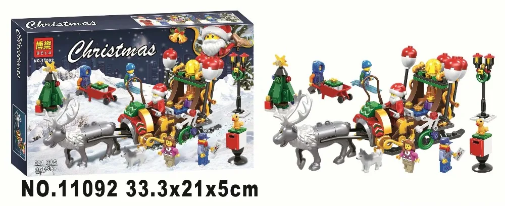Bela 11092 фигурка с адвентом календарем фестиваль Снежный грузовик лося строительный блок 221 шт Кирпичи Игрушки совместимы с Бела Рождество