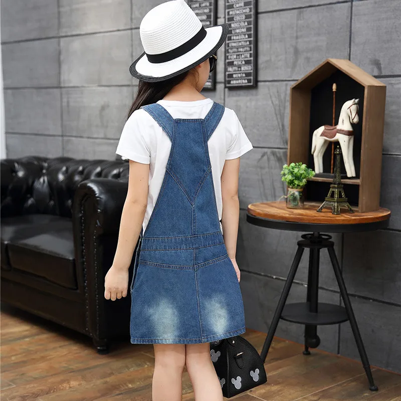 Джинсовый комбинезон для девочек Коллекция 2020 года Сезон лето Рваные джинсовые