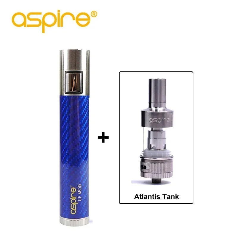 Электронная сигарета мод Специальное предложение Vape устройство aspire CF батарея пружинный разъем 510 углеродное волокно трубка подходит Nautilus танк - Цвет: blue with Atlantis