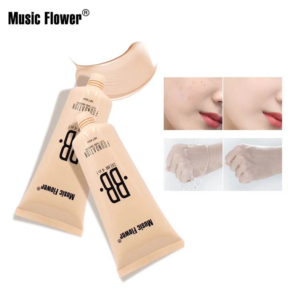 Music Flower BB крем 4 в 1 длительное увлажнение с осветляющим эффектом корректор