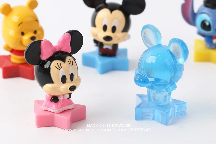 Disney Микки Маус Стич Винни Пух 5 шт./компл. 3 см экшн фигурка позы Статуэтка модели