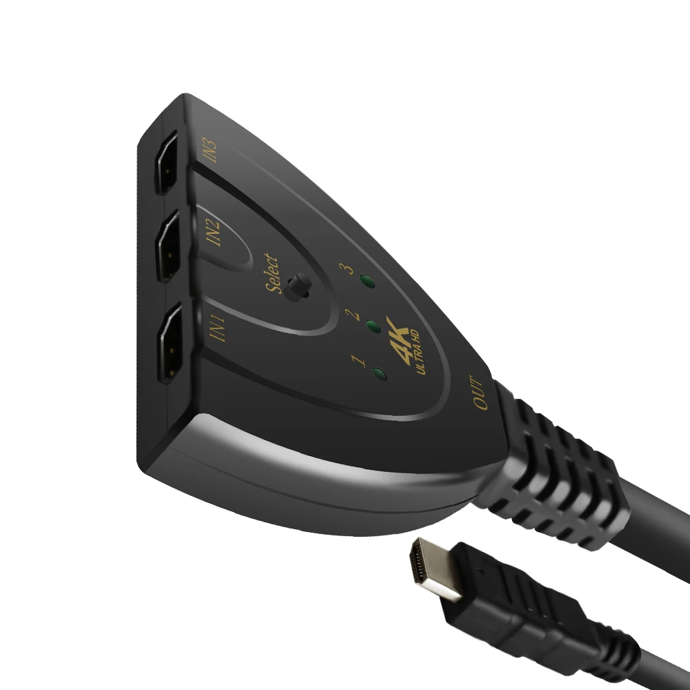 Совместимому с HDMI переключатель 4K * 2K 3D Mini 3 Порты и разъёмы 1.4b 4 Переключатель