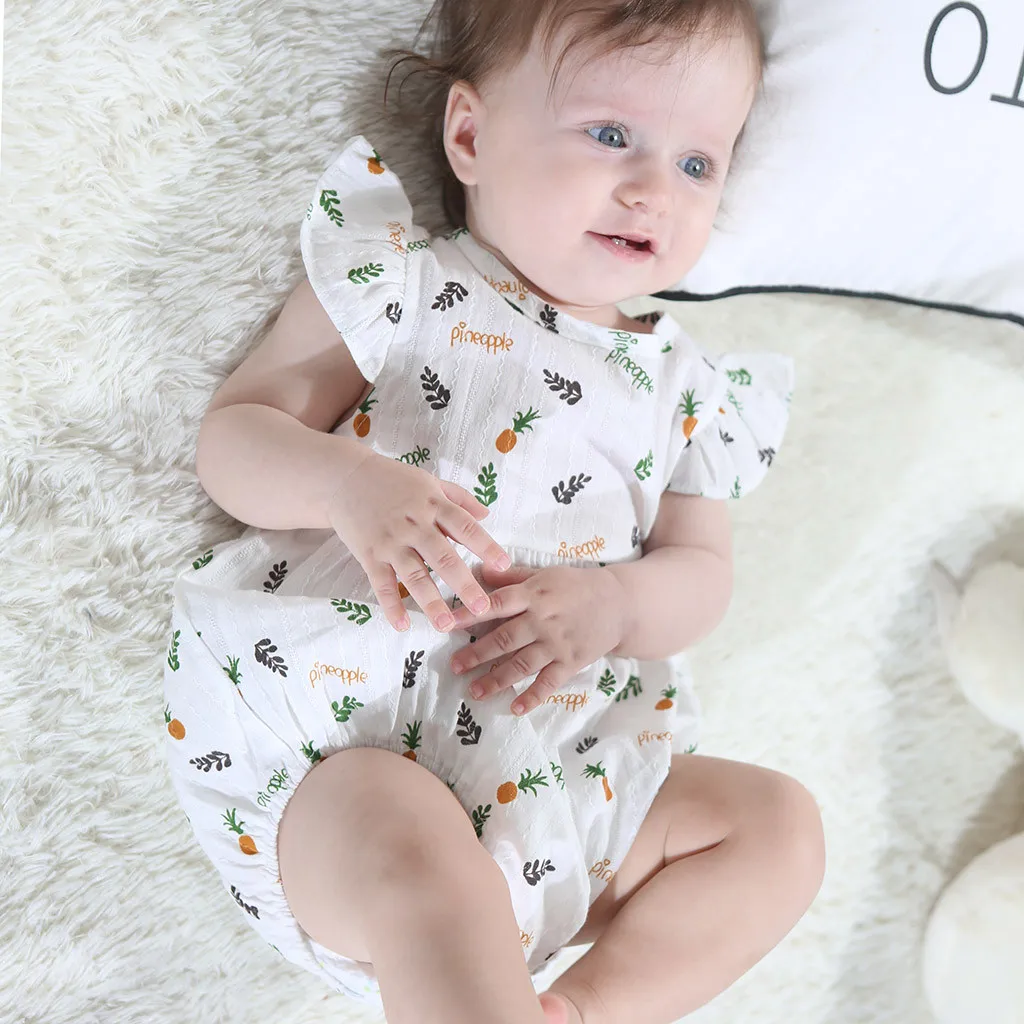 2019 комбинезон с фруктами для новорожденных мальчиков и девочек пижамная одежда