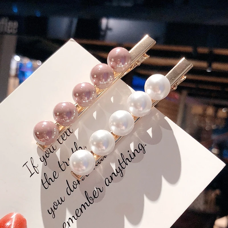 Корейская мода имитация жемчуга заколки для волос женщин и девочек ручная работа