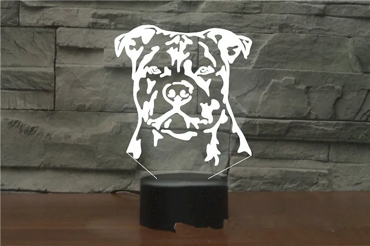 dog 3D лампа ночник семь цветов Животные Многоцветный RGB лампа Рождественский Декор Детские Подарочные игрушки сенсорный пульт дистанционного управления настольная лампа - Испускаемый цвет: dog