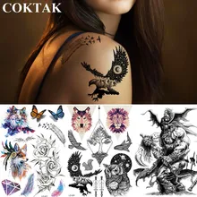 Временная татуировка COKTAK Eagle Galaxy Owl Геометрическая наклейка с