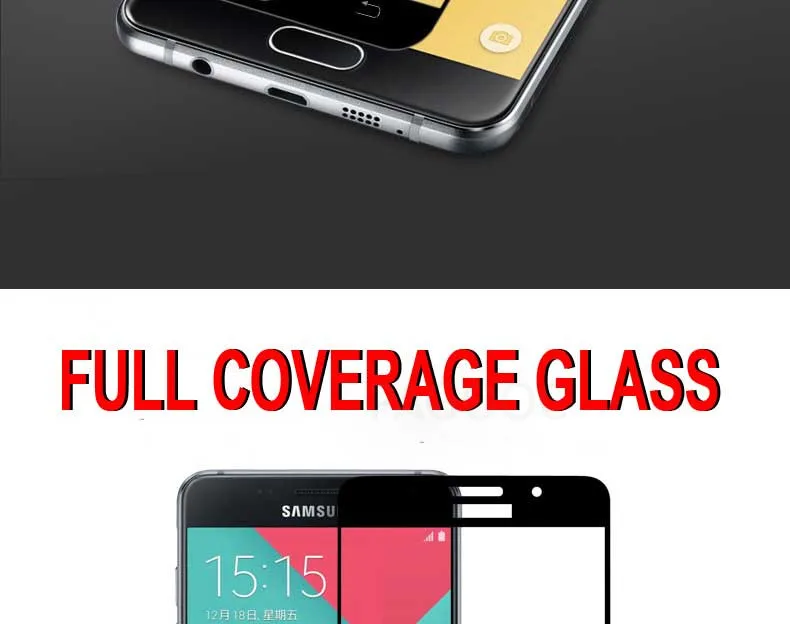 5D полное покрытие из закаленного стекла для samsung Galaxy J3 J5 J7 A3 A5 A7 Защитная пленка для экрана