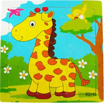 Обучающие деревянные игрушки Chanycore для малышей пазл-доска с животными жираф слон