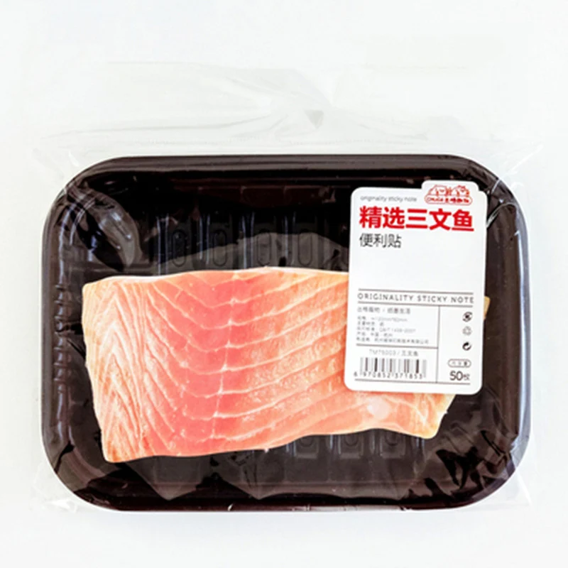Salmon 1 шт. забавные Липкие заметки, креативный блокнот для барбекю, самоклеющиеся блокноты для заметок, закладка для заметок, школьные канцелярские принадлежности - Цвет: Salmon