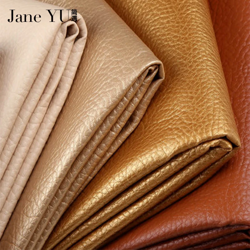 

JaneYU 100x138cm 23 Colors Pu Synthetic Leather Material Leather Upholstery Fabric For Car Seat bag clothes