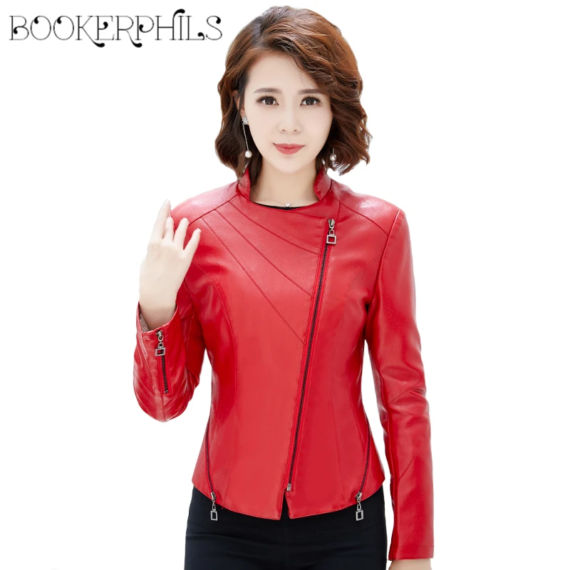 2019 Новинка весна осень женские Мотоциклетные Куртки из искусственной кожи