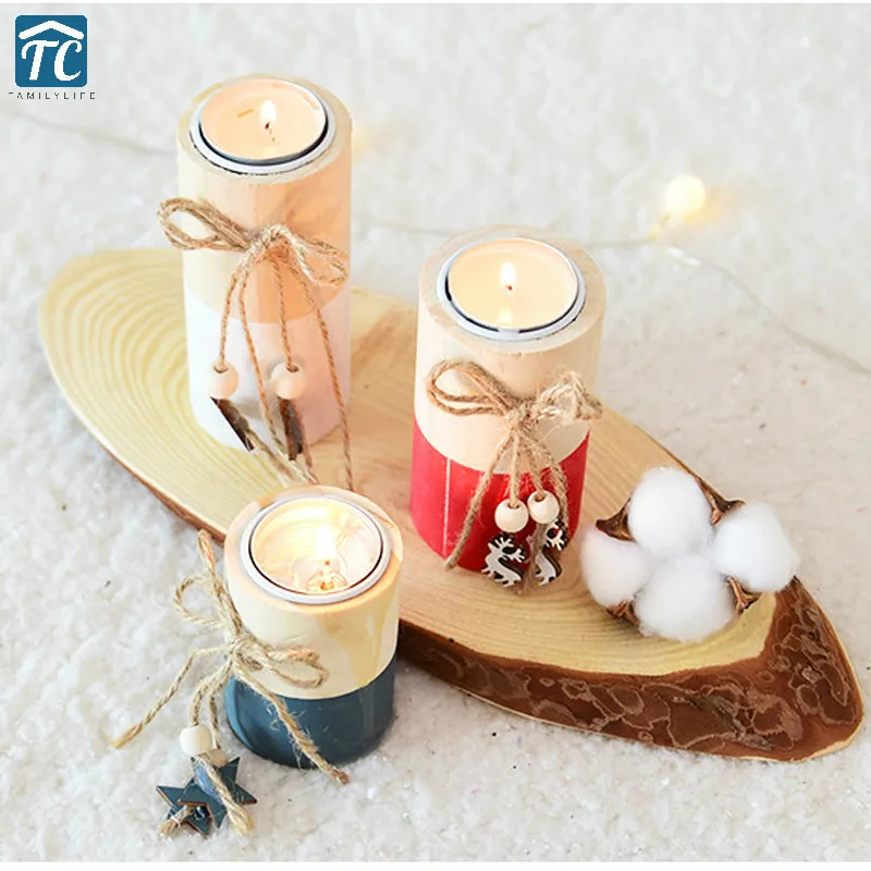 Рождественский деревянный подсвечник декоративные фонари домашний