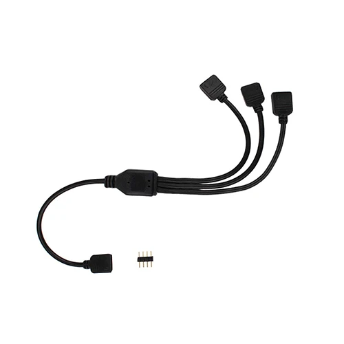 1 To 3 Way BLYN 1 шт. 4 Pin RGB сплиттер конвертер Кабельный разъем два три четыре пути черный кабель подключения провода адаптер для RGB светодиодные ленты - Цвет: 1 To 3 Way