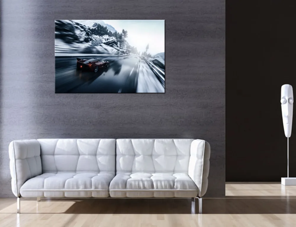 HD Picture Canvas Wall Art Prints Speed Racing Home Decor For Bedroom Modern Painting Poster Artworks Contemporary Mural | Дом и сад