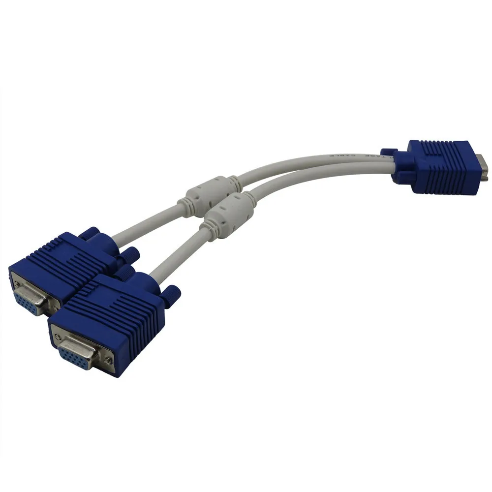 Высокое качество 1 компьютер к двойному 2 монитор разветвитель для кабеля vga видео