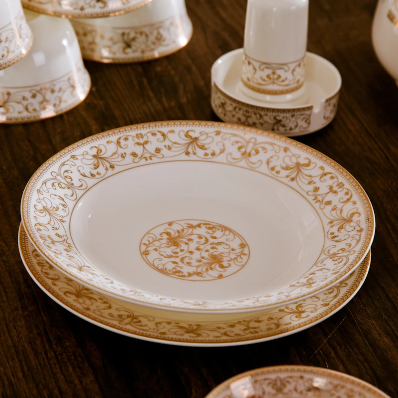 Shipping 14 head bone china tableware sets Jingdezhen bowl dish Jinzhong Korean Everose | Дом и сад