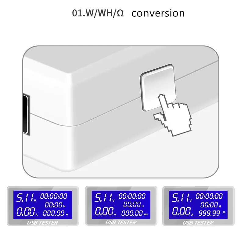 Белый 9 в 1 USB DC измеритель тока 4 30 напряжения амперметр цифровой монитор таймер