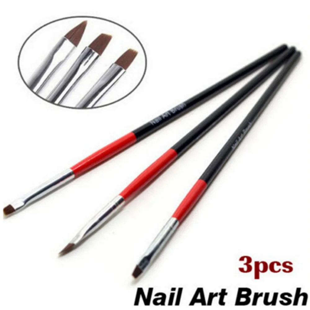 Кисточка с кристаллами для дизайна ногтей УФ-гель 3 шт. набор кистей маникюра
