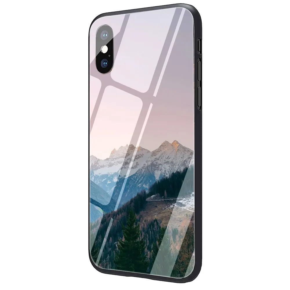 G2 Чехол для телефона с изображением леса облака из закаленного стекла для iPhone 11 Pro 6 6S Plus 7 8 Plus X XS XR XS Max - Цвет: G2