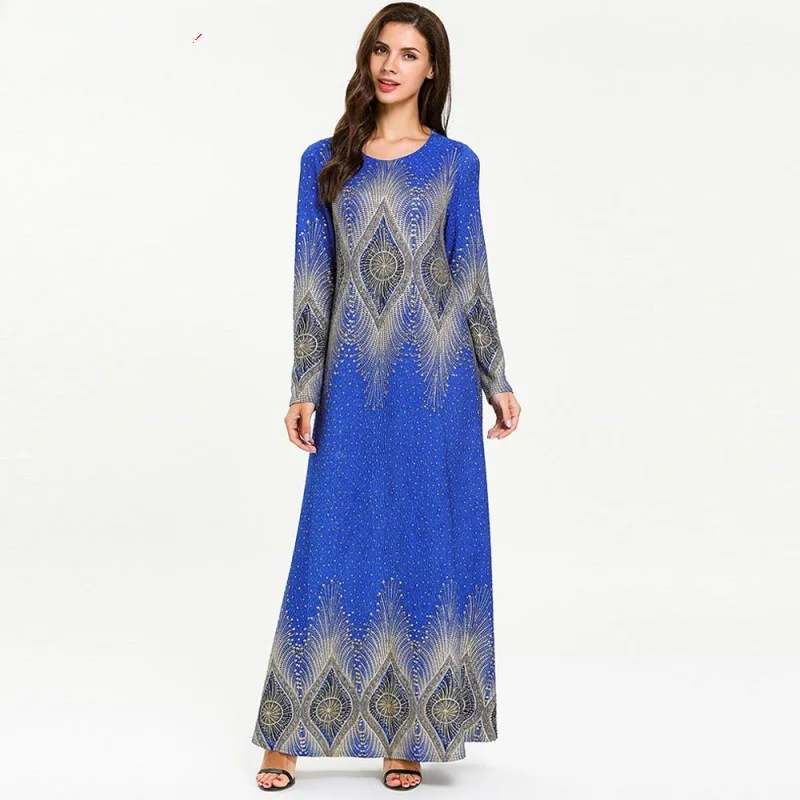 Женская одежда abaya больших размеров мусульманское платье 4XL с длинным рукавом