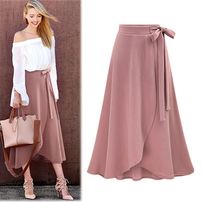 

Fashion Plus Size Lady Long Skirt Summer High Waist Skirts Womens Office Women's Skirt Bandage Ballroom Dance Skirts Women Split