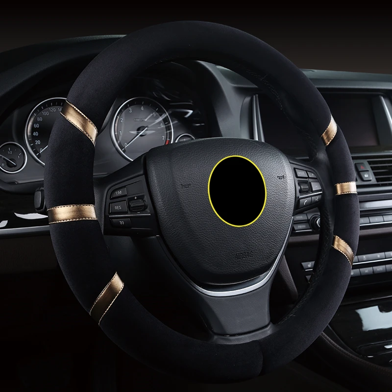 Короткая плюшевая автомобильная оплетка руля с подогревом меховая зимой 15