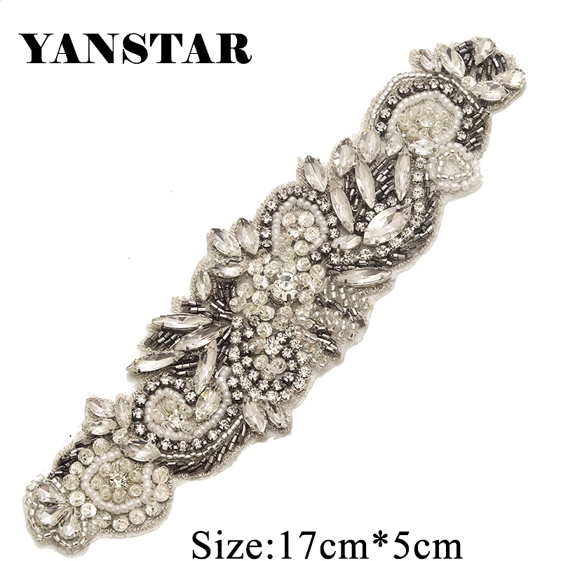 YANSTAR 1 шт. свадебное платье пояс стразы аппликация для свадебного платья Пояс Сделай Сам серебряное